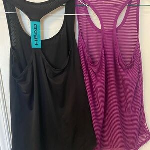 HEAD Black and Purple Athletic Tank Tops